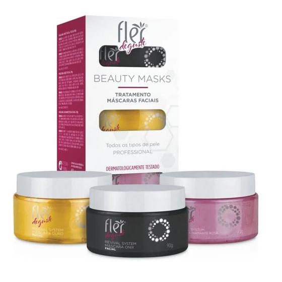 Imagem de Kit 3 Máscaras Faciais Fler Deguste Beauty Masks - 90G Cada