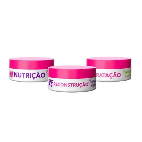 Kit 3 Mascaras Para Cronograma Capilar Hidratação Nutrição Floractive