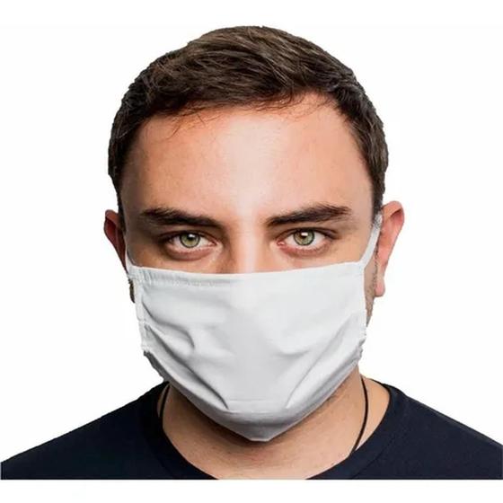 Imagem de Kit 3 Máscaras Protetora Dupla Face Reutilizável Lavável com Clipes Nasal Tricoline 100% Algodão
