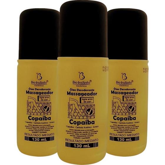 Imagem de Kit 3 Massageador Desodorante Copaiba Centela Asiática 130Ml