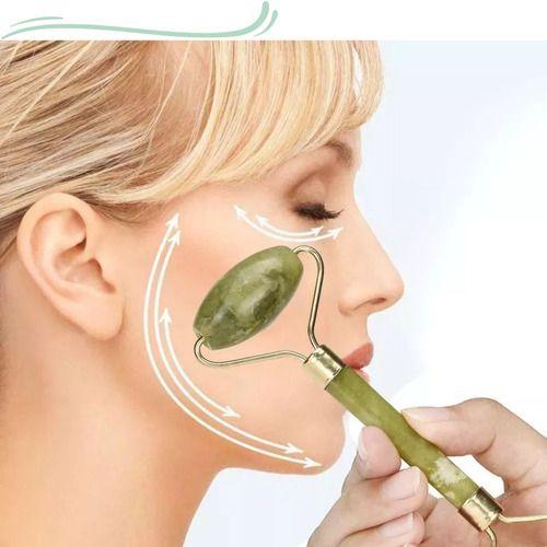 Imagem de Kit 3 Massageador Rolo Massoterapia Facial Pedra Jade