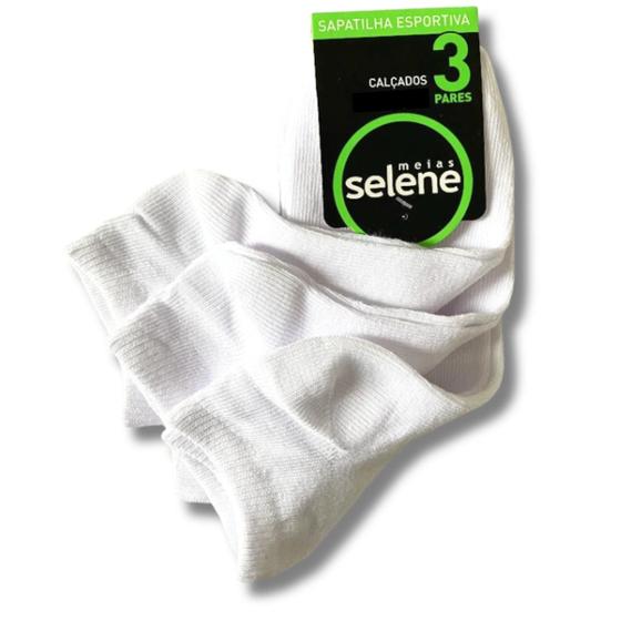 Imagem de Kit 3 Meias Algodão Sapatilha Selene 4001 - Confortavel Masculino Feminino