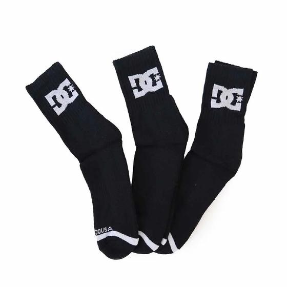 Imagem de Kit 3 Meias DC Shoes Cano Médio 1/2 Toalha Unissex - Preto