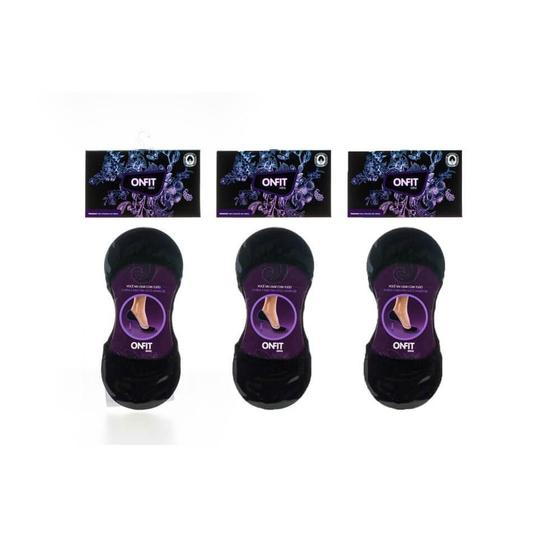Imagem de Kit 3 Meias Sapatilha Onfit Invisível Preto