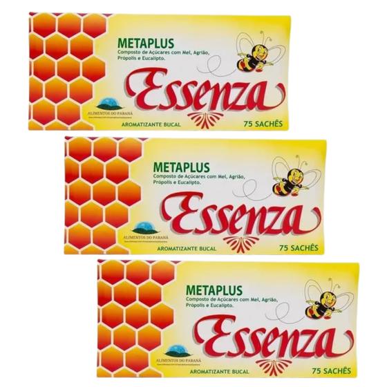Imagem de Kit 3 Metaplus 75 Sachês Com Mel Agrião e Própolis - Essenza