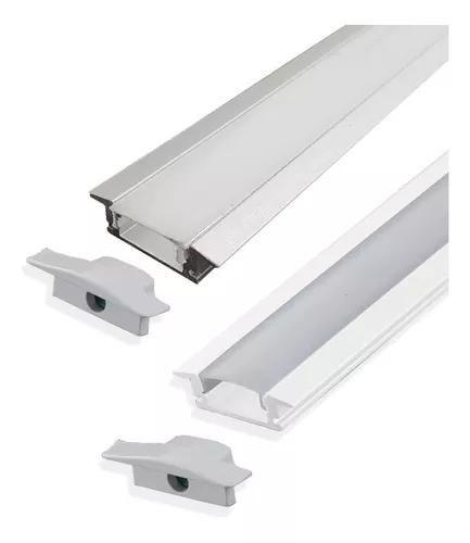 Imagem de Kit 3 Metros Perfil Embutir Led 24mm Aluminio P/moveis Gesso