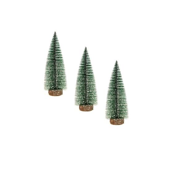 Imagem de Kit 3 Mini Arvore de Natal Pinheiro 15cm Verde Nevada Enfeite Decoracao Natalina Premium