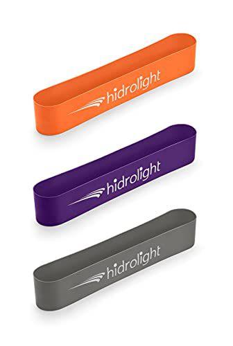 Imagem de Kit 3 Mini Band Elástico Hidrolight Leve Médio Forte Exercícios Fisioterapia Pilates