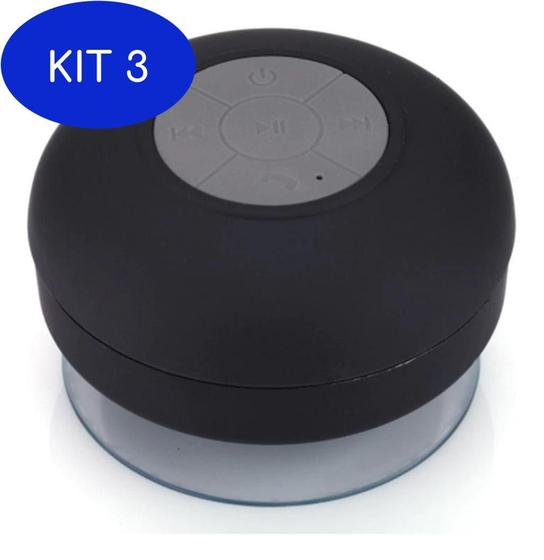 Imagem de Kit 3 Mini Caixinha Som Bluetooth Prova Água Pra Banheiro