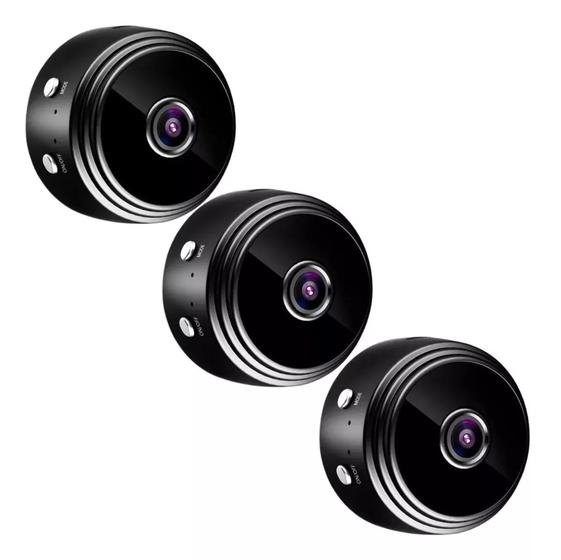 KIT 3 Mini Câmera Espiã A9 Com Visão Noturna HD 1080p Sensor De