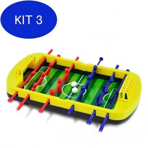 Kit 3 Mini Futebol de Mesa Pebolim de Brinquedo Plástico - Ark Brasil ...