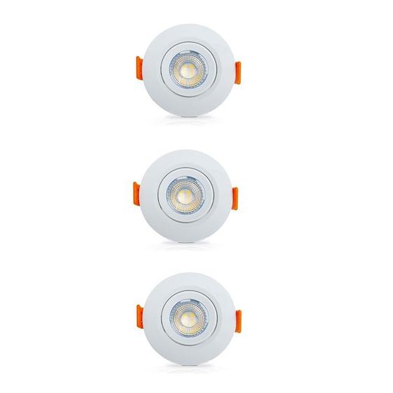 Kit 3 Mini Spots Luminária Redondo Led 3w Branco Quente 3000K Ourolux Menor preço em Kit 3 Mini Spots Luminária Redondo Led 3w Branco Quente 3000K Ourolux