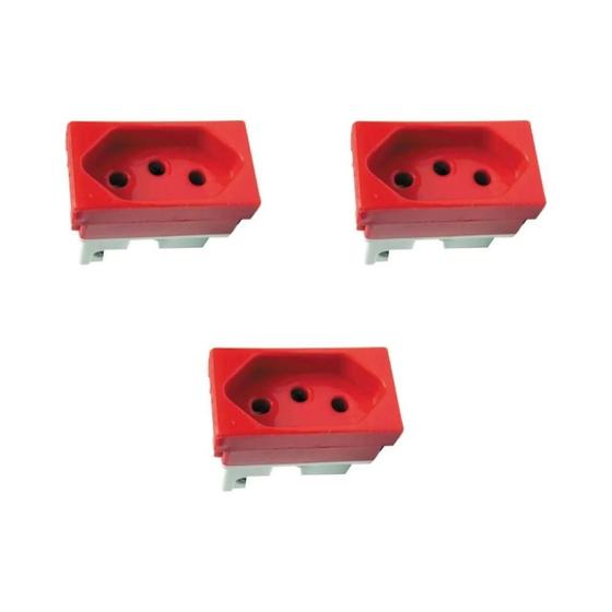 Imagem de Kit 3 Modulo Tomada 20A 250V Vermelho Stella Steck 868061VM
