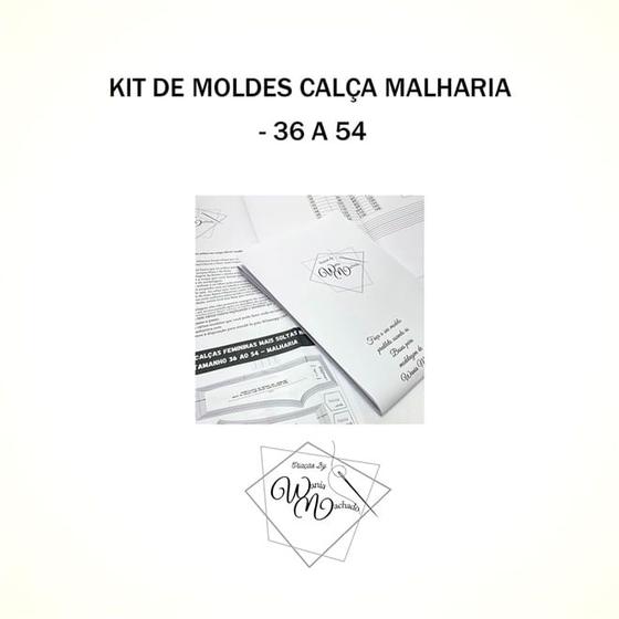 Imagem de Kit 3 Moldes bases de calças malharia tamanho 36 ao 54 by Wania Machado