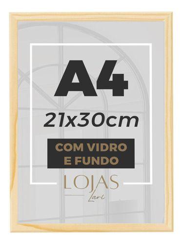 Imagem de Kit 3 Molduras Quadro A4 21x30 Com Vidro Poster Certificado