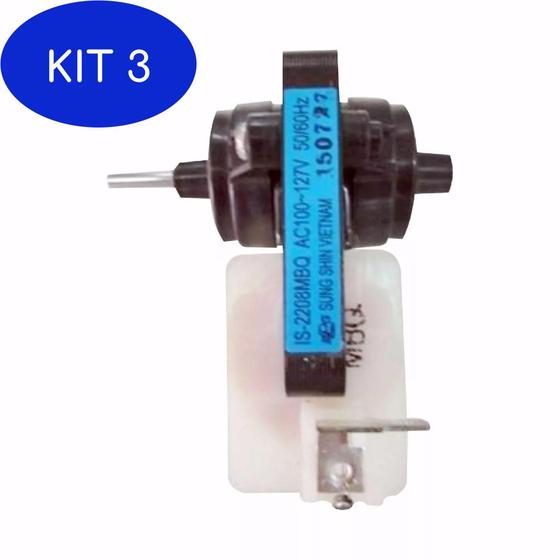 Imagem de Kit 3 Motor Ventilador Refrigerador Continental Rcct490 127v