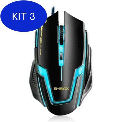 Imagem de Kit 3 Mouse Gamer 3200 Dpi 7 Botões Profissional Bmax A9