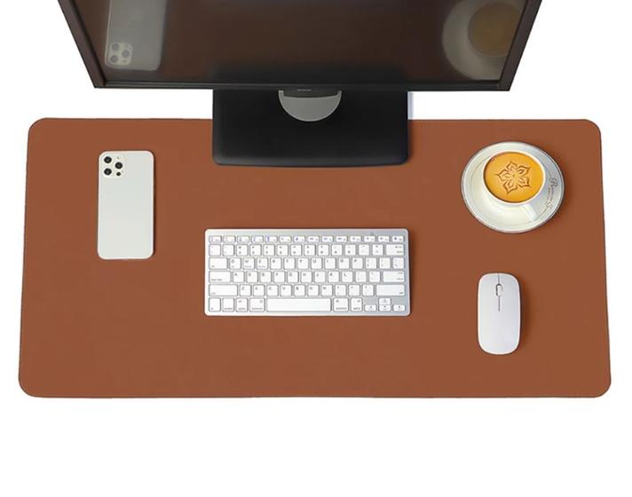 Imagem de Kit 3 Mouse Pad 100x48cm Grande Home Office Area De Trabalho Sintético Marrom Castor