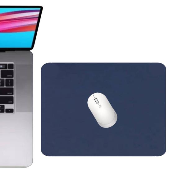 Imagem de Kit 3 Mouse Pad 25x20cm Pequeno Tapete De Mesa Em Sintético Impermeável Azul Marinho