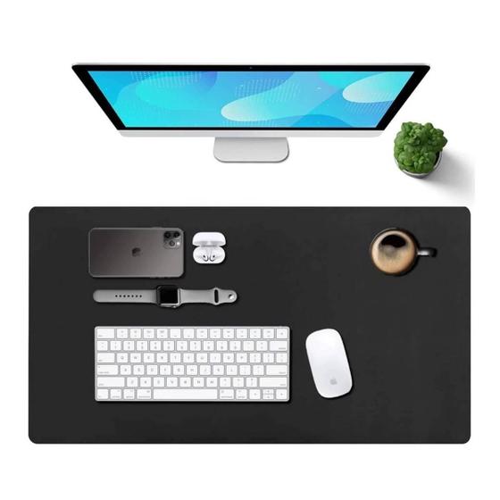 Imagem de Kit 3 Mouse Pad 70X30Cm Grande Tapete De Mesa Slim Preto