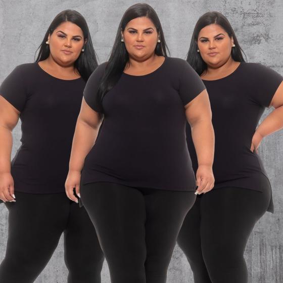 Imagem de Kit 3 Mullet Blusa Plus Size Tapa Bumbum Linda Grande