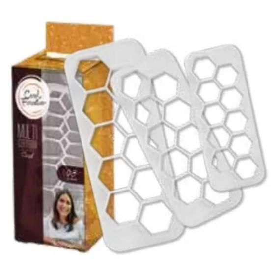 Imagem de Kit 3 Multi Cortador Doces Biscuit Biscoito Colmeia