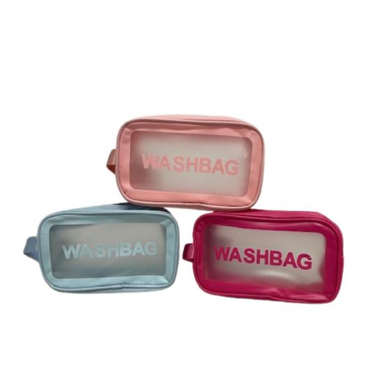 Imagem de Kit 3 Necessaires Pequenas De PVC Washbag Coloridas 22x7x12cm - Amigold