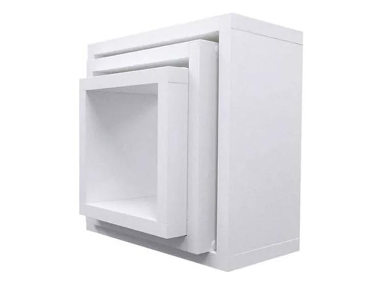 Imagem de Kit 3 Nichos Branco Quadrado Decoração Quarto Infantil Ambientes 30cm, 25cm e 20cm