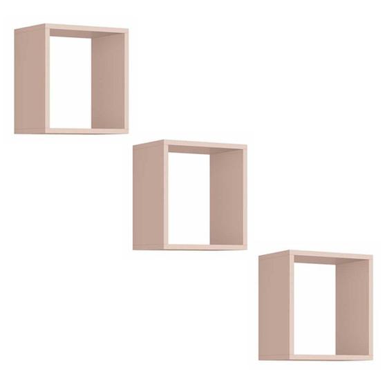 Imagem de Kit 3 Nichos Juju Rosa Fosco - Reller Móveis