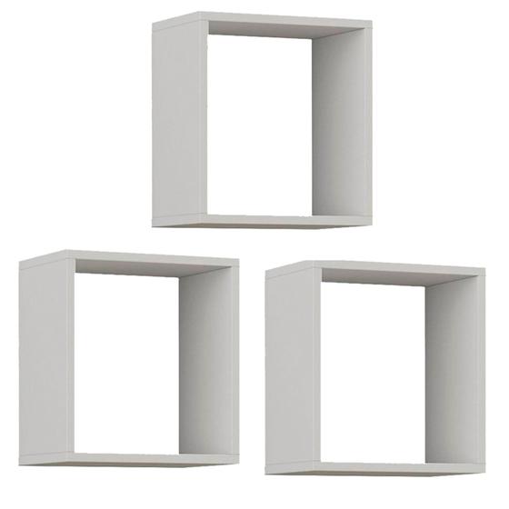 Kit 3 Nichos Mdf Quadrado Branco p/ Parede Menor preço em Kit 3 Nichos Mdf Quadrado Branco p/ Parede