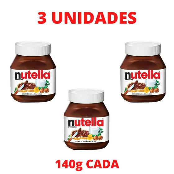 Imagem de kit-3 Nutella Creme De Avelã C/Cacau 140gr -Ferrero