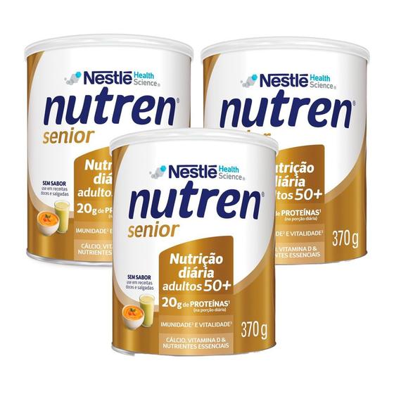 Imagem de Kit 3 Nutren Senior Complemento Alimentar Sem Sabor 370g
