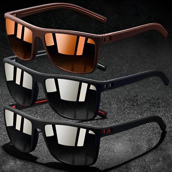 Imagem de Kit 3 Óculos De Sol Masculino Polarizado Moderno Com Anti-Reflexo e Proteção 400UV