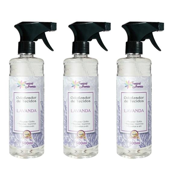 Imagem de Kit 3 Odorizadores De Tecido E Roupas 500ml Aroma Tropical