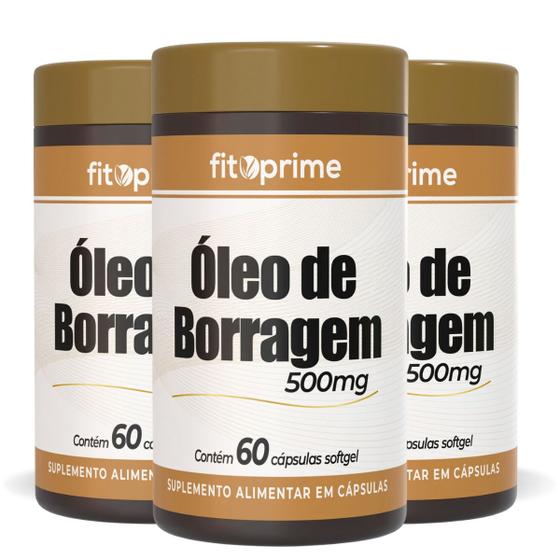 Imagem de Kit 3 Óleo de Borragem 500mg 60 cápsulas Fitoprime