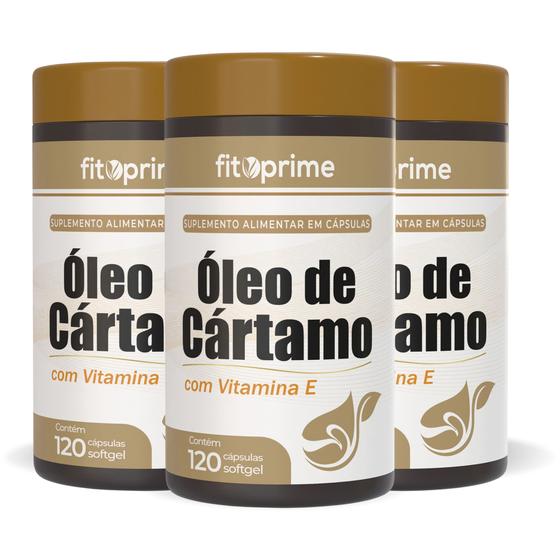 Imagem de Kit 3 Óleo de Cártamo Com Vitamina E 120 Cápsulas 1000mg Fitoprime