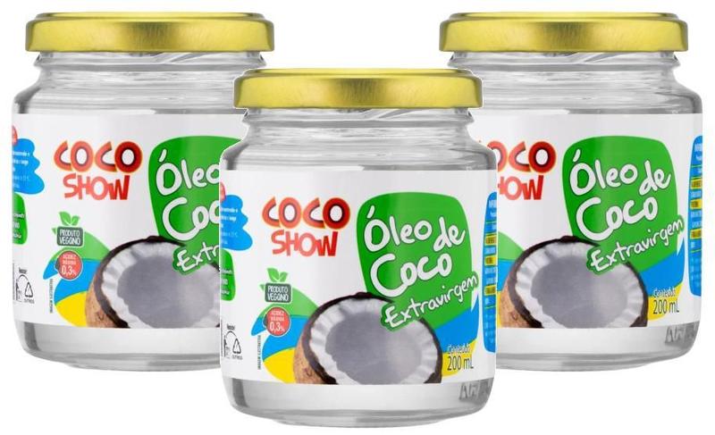 Imagem de Kit 3 Oleo De Coco Copra Show Extra Virgem 200G