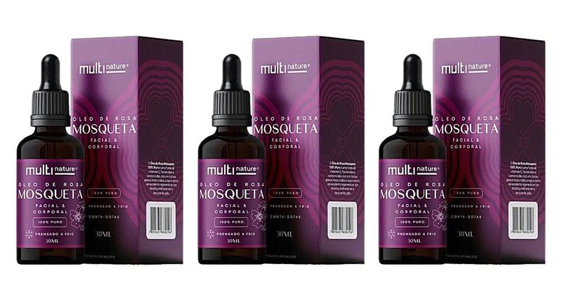 Imagem de Kit 3 Óleo De Rosa Mosqueta Puro 30ml Para Manchas E Estria