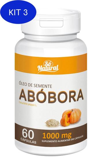 Imagem de Kit 3 Óleo De Semente De Abóbora 1000 Mg 60 Cápsulas Só Natural