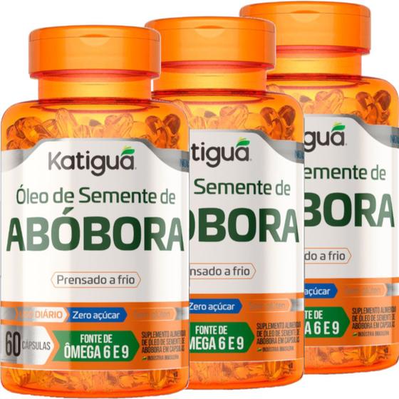 Kit 3 Óleo de Semente de Abóbora 60 Cápsulas Katigua Menor preço em Kit 3 Óleo de Semente de Abóbora 60 Cápsulas Katigua