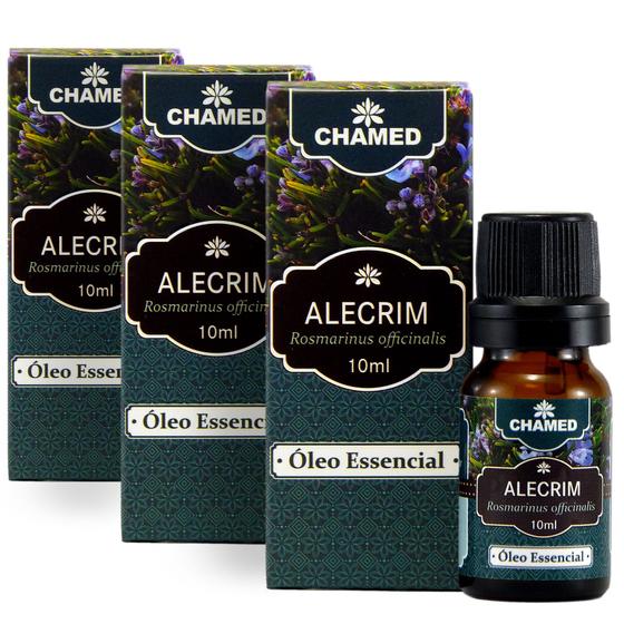 Imagem de Kit 3 Óleo Essencial de Alecrim 10ml Chamed  Puro