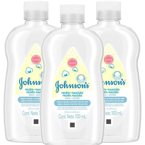 Kit 3 Óleo Johnson's Baby Recém Nascido 100mL - Óleo para Bebê ...