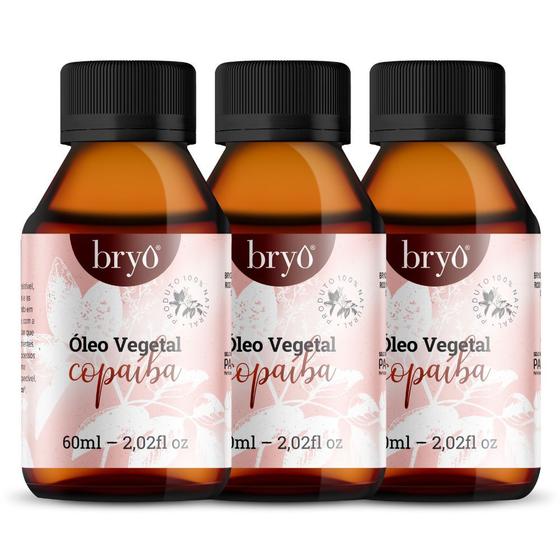 Imagem de Kit 3 Óleo Vegetal Copaíba Natural 100% Puro 60ml cada Bryo Concentrado