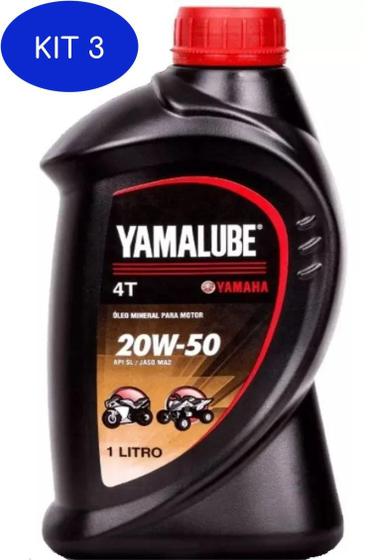 Kit 3 Óleo Yamalube 4 Tempos 20W50 1 Litros Teneré/Xtz/Fazer 250 ...