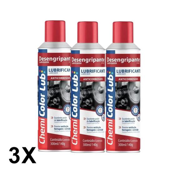 Kit 3 oleos desengripantes spray chemi lub 300ml Menor preço em Kit 3 oleos desengripantes spray chemi lub 300ml