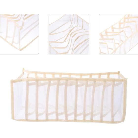Imagem de Kit 3 Organizador De Roupa Intima Gaveta Colmeia 11 Grades
