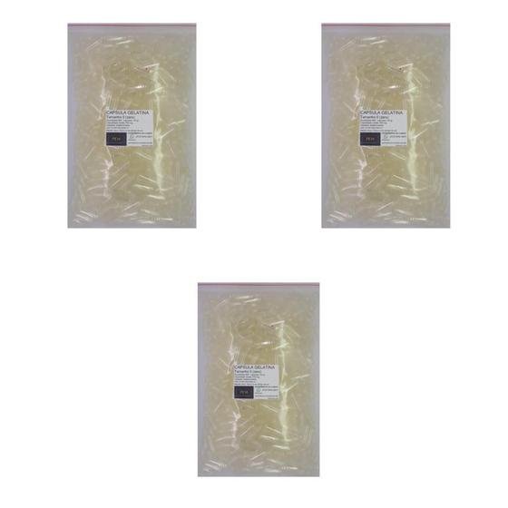 Imagem de Kit 3 Pacotes 500 Cápsulas de Gelatina Vazias Transparente