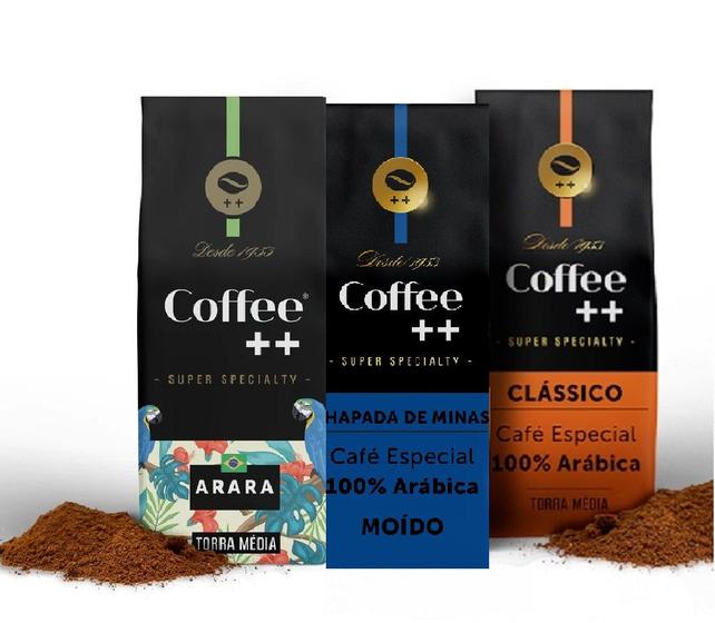 Imagem de Kit 3 Pacotes Café Especial Torrado e Moído Coffee Mais Fazendas E Arara