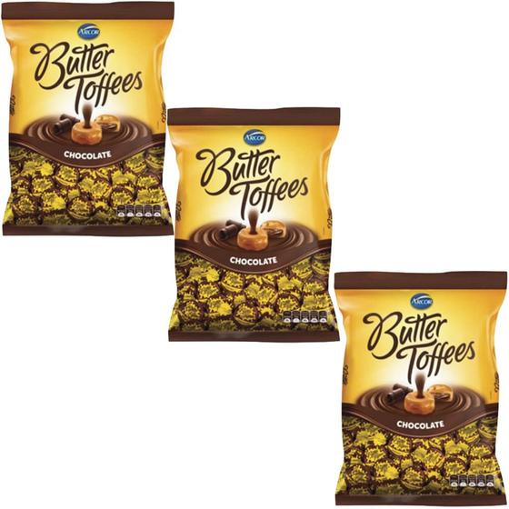 Kit 3 Pacotes De Bala Caramelo Butter Toffees 500g Chocolate - Arcor ...