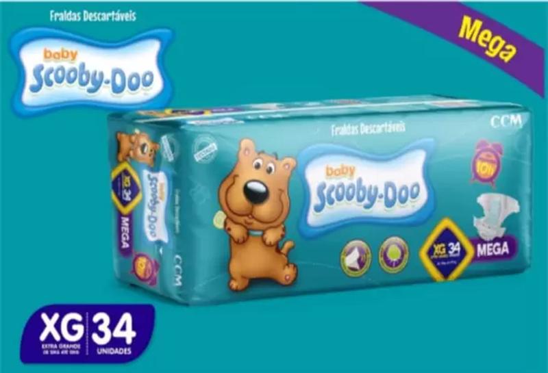 Kit 3 Pacotes De Fraldas Scooby Doo Mega Fralda Descartável